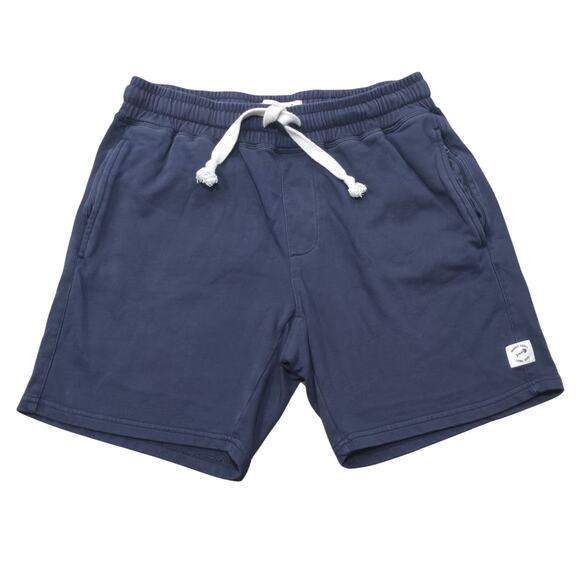 Maamgic Blue Cotton Elastic Waist Athletic Workout Shorts Pockets w. Zippers - Picture 1 of 7